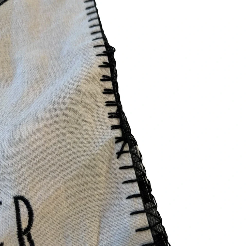 MStyle Easter Bunny Table Runner Buffalo Check Farmhouse Black White Linen Blend
